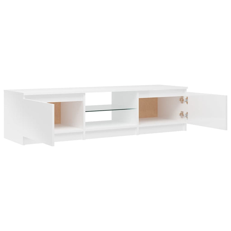Tv-meubel met LED-verlichting 140x40x35,5 cm hoogglans wit MeubelReus