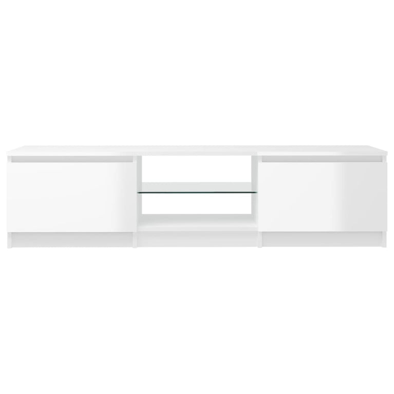 Tv-meubel met LED-verlichting 140x40x35,5 cm hoogglans wit MeubelReus