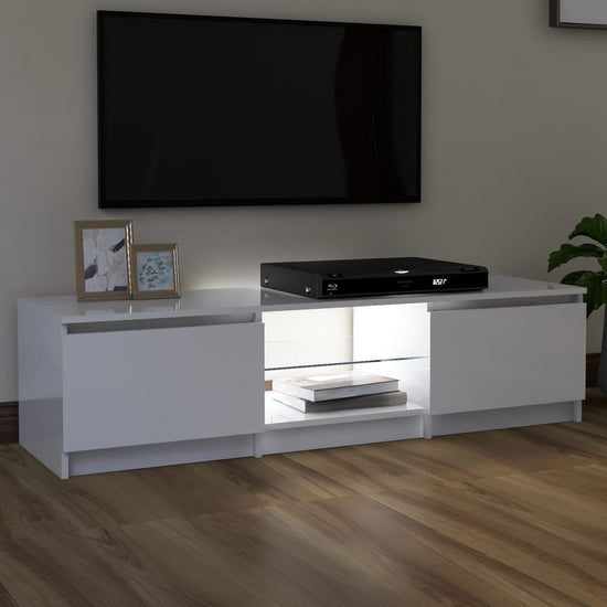 Tv-meubel met LED-verlichting 140x40x35,5 cm hoogglans wit MeubelReus