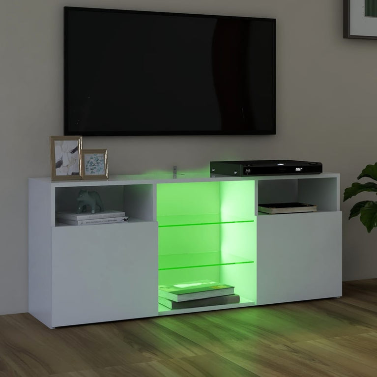 Tv-meubel met LED-verlichting 120x30x50 cm wit MeubelReus