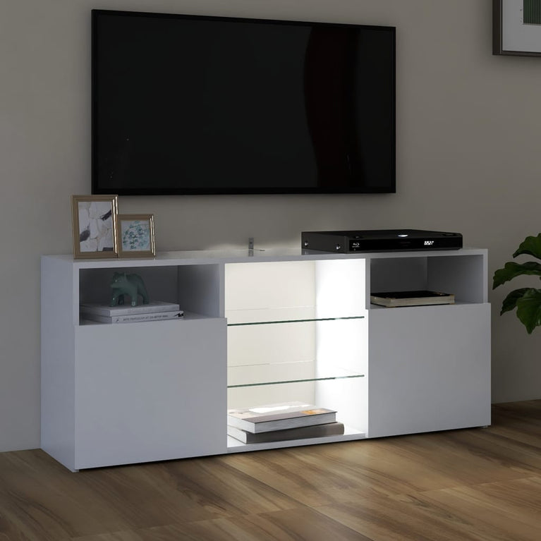 Tv-meubel met LED-verlichting 120x30x50 cm wit MeubelReus