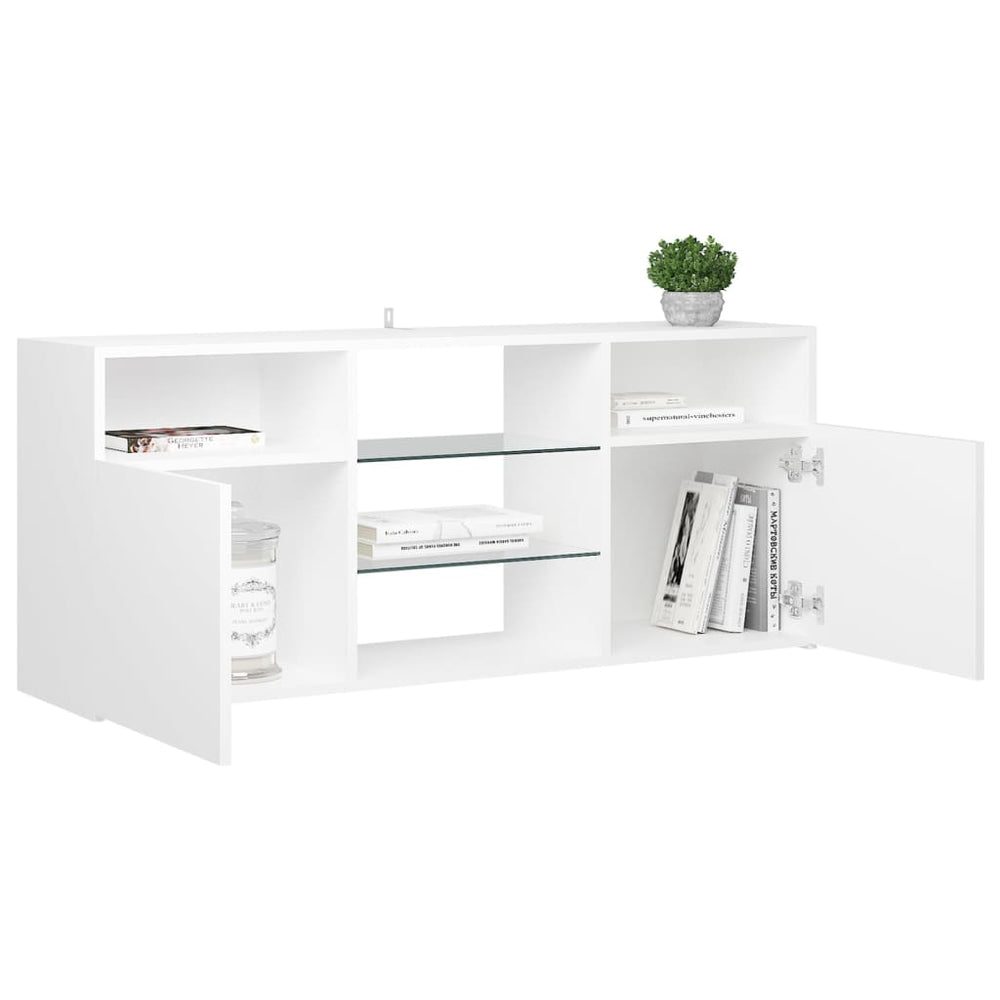 Tv-meubel met LED-verlichting 120x30x50 cm wit MeubelReus