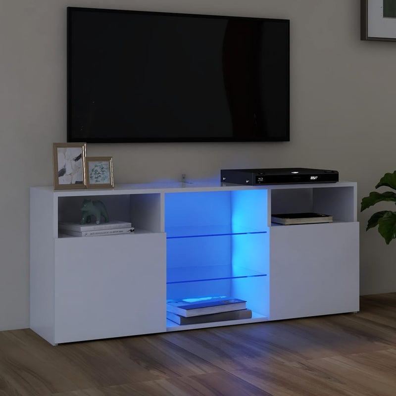 Tv-meubel met LED-verlichting 120x30x50 cm wit MeubelReus