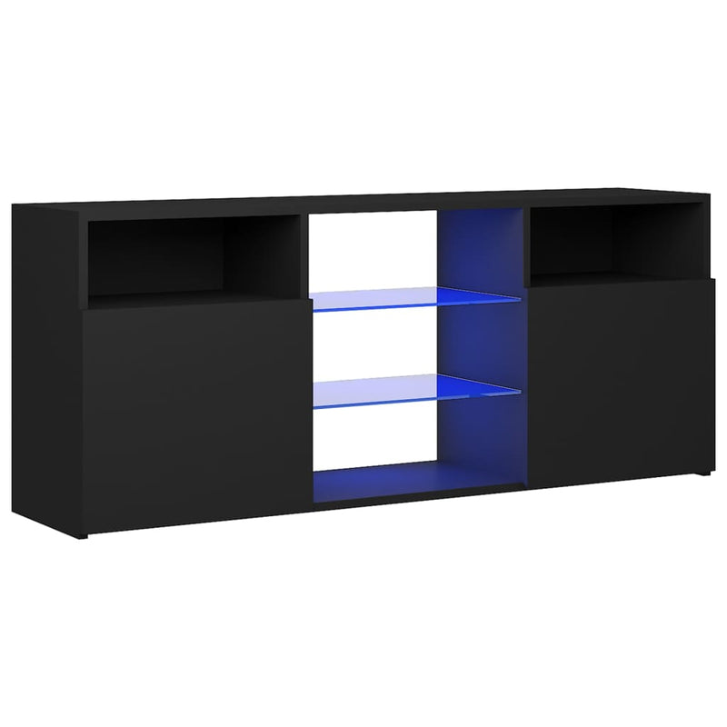 Tv-meubel met LED-verlichting 120x30x50 cm zwart MeubelReus