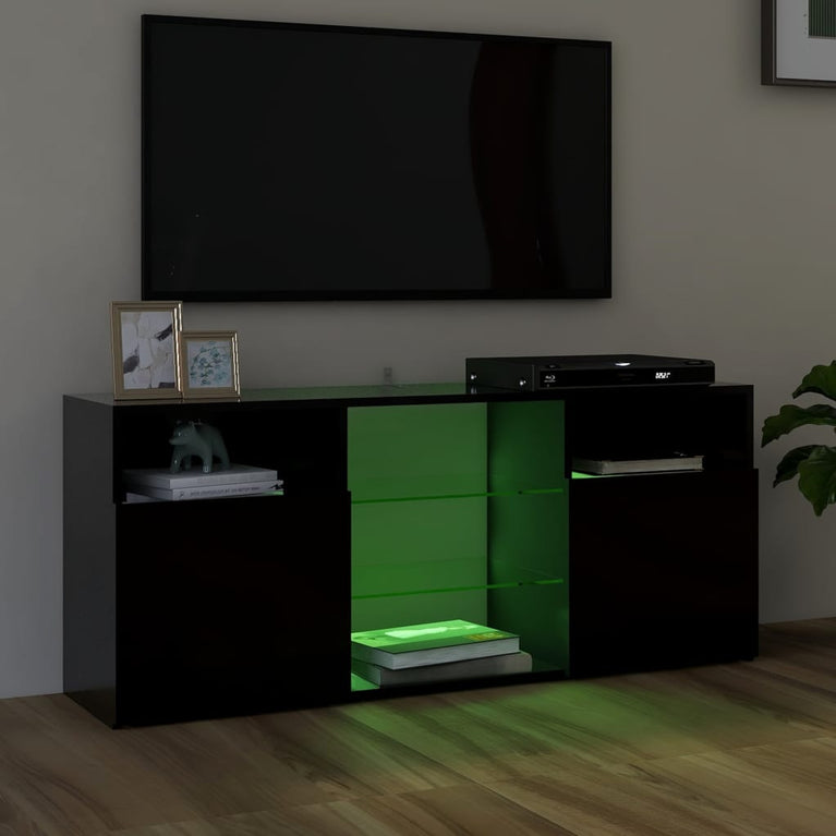 Tv-meubel met LED-verlichting 120x30x50 cm zwart MeubelReus