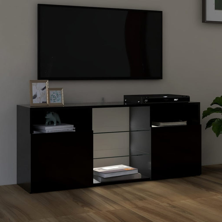 Tv-meubel met LED-verlichting 120x30x50 cm zwart MeubelReus