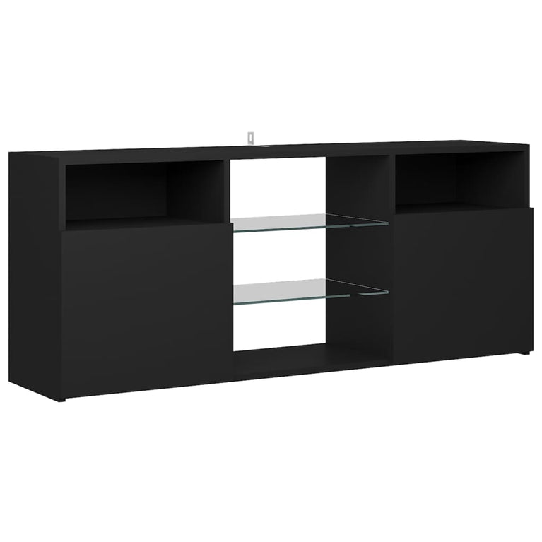 Tv-meubel met LED-verlichting 120x30x50 cm zwart MeubelReus