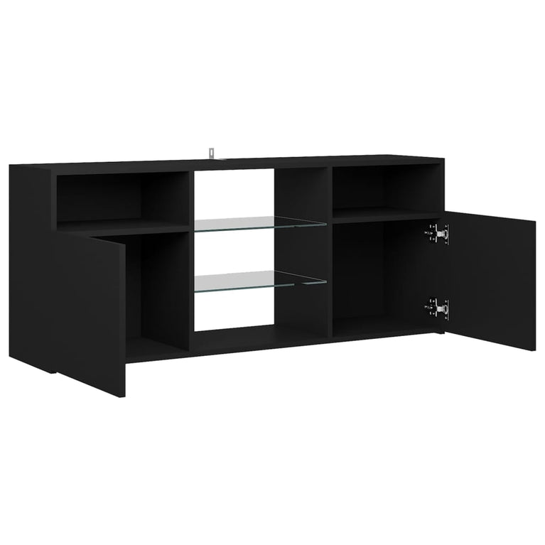 Tv-meubel met LED-verlichting 120x30x50 cm zwart MeubelReus