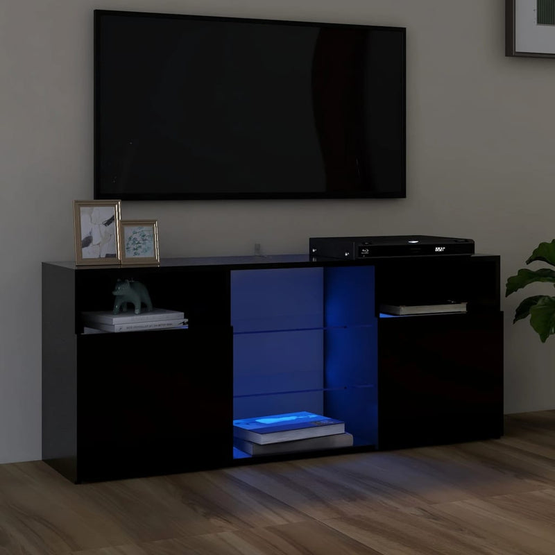 Tv-meubel met LED-verlichting 120x30x50 cm zwart MeubelReus