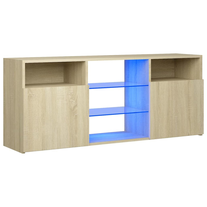 Tv-meubel met LED-verlichting 120x30x50 cm sonoma eikenkleurig MeubelReus