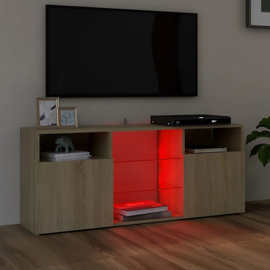 Tv-meubel met LED-verlichting 120x30x50 cm sonoma eikenkleurig MeubelReus