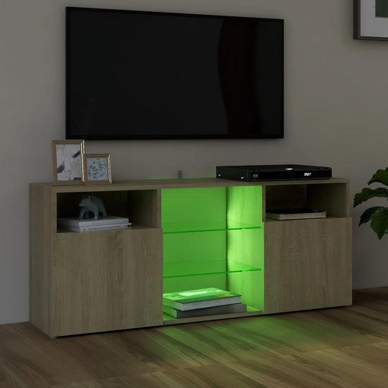 Tv-meubel met LED-verlichting 120x30x50 cm sonoma eikenkleurig MeubelReus