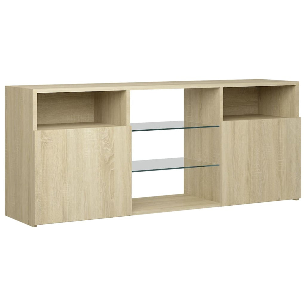 Tv-meubel met LED-verlichting 120x30x50 cm sonoma eikenkleurig MeubelReus