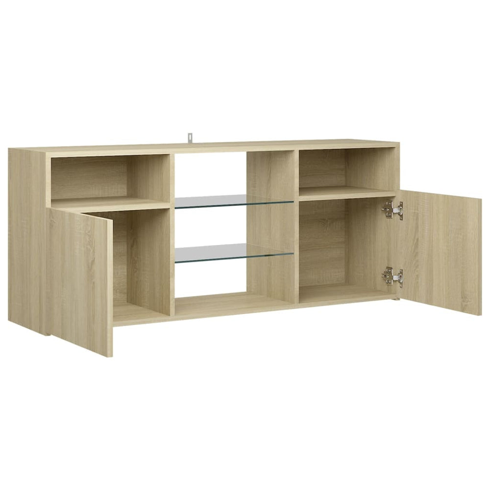 Tv-meubel met LED-verlichting 120x30x50 cm sonoma eikenkleurig MeubelReus