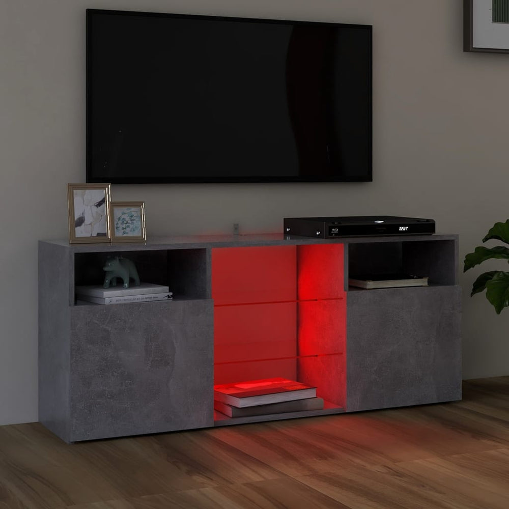 Tv-meubel met LED-verlichting 120x30x50 cm betongrijs MeubelReus