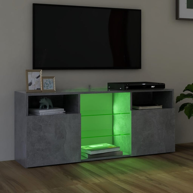 Tv-meubel met LED-verlichting 120x30x50 cm betongrijs MeubelReus