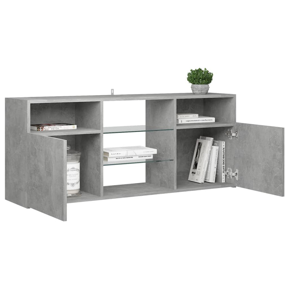 Tv-meubel met LED-verlichting 120x30x50 cm betongrijs MeubelReus