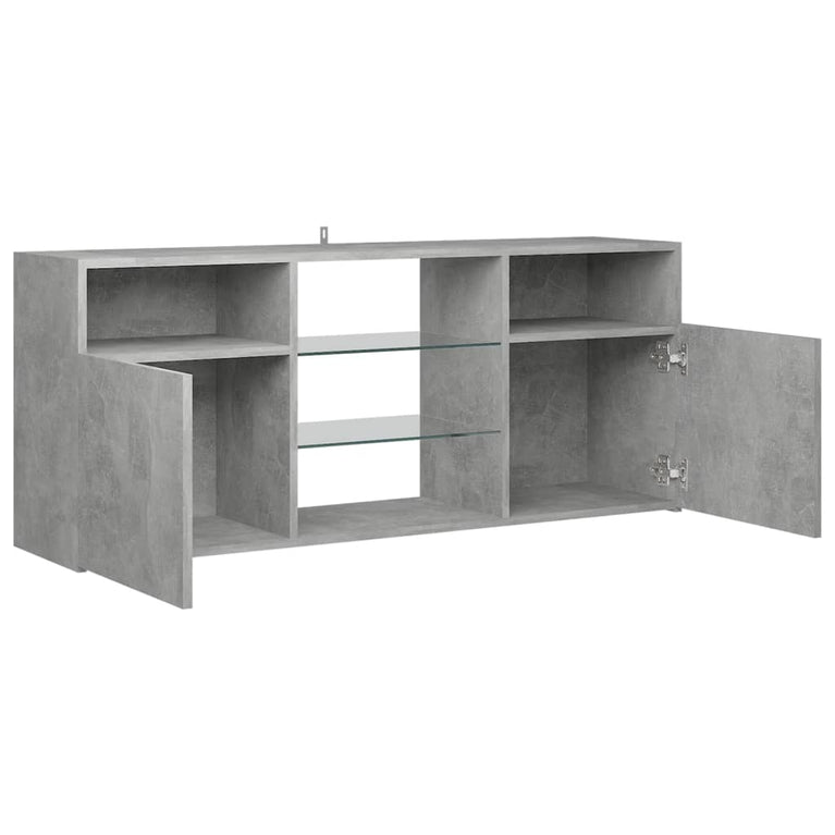 Tv-meubel met LED-verlichting 120x30x50 cm betongrijs MeubelReus
