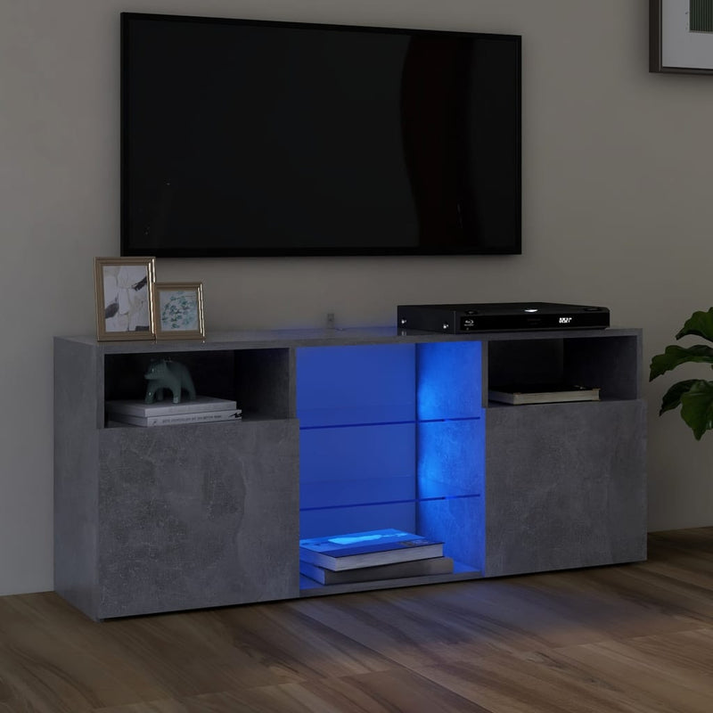 Tv-meubel met LED-verlichting 120x30x50 cm betongrijs MeubelReus