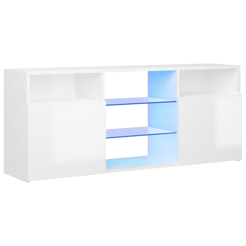 Tv-meubel met LED-verlichting 120x30x50 cm hoogglans wit MeubelReus