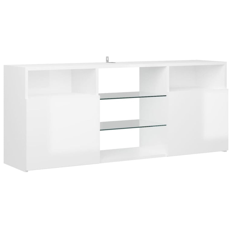 Tv-meubel met LED-verlichting 120x30x50 cm hoogglans wit MeubelReus