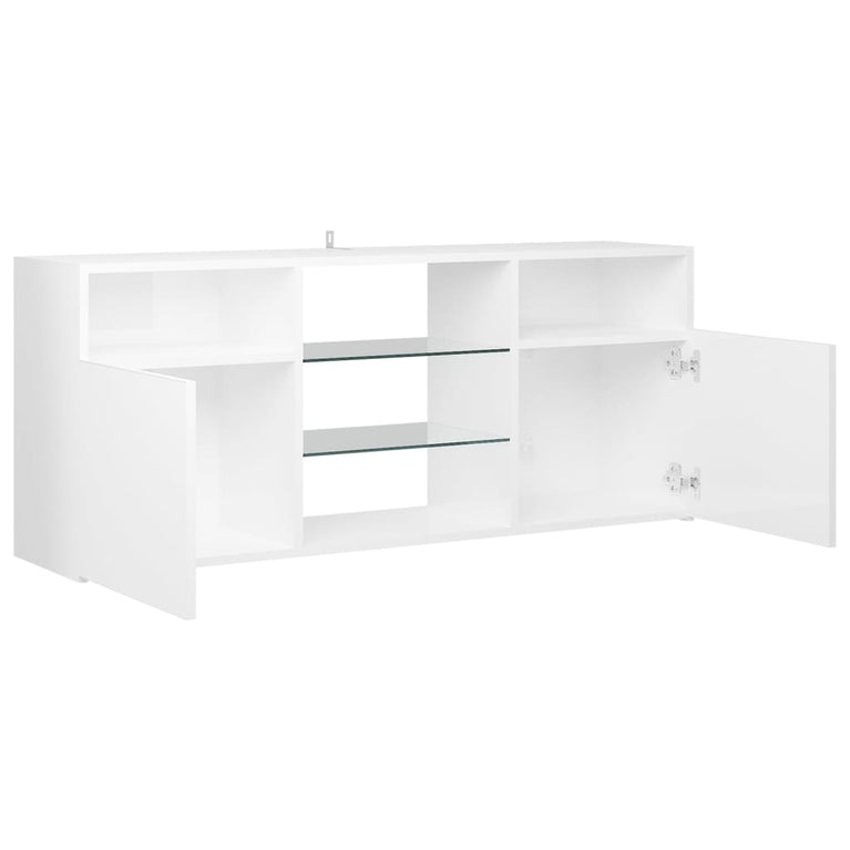 Tv-meubel met LED-verlichting 120x30x50 cm hoogglans wit MeubelReus