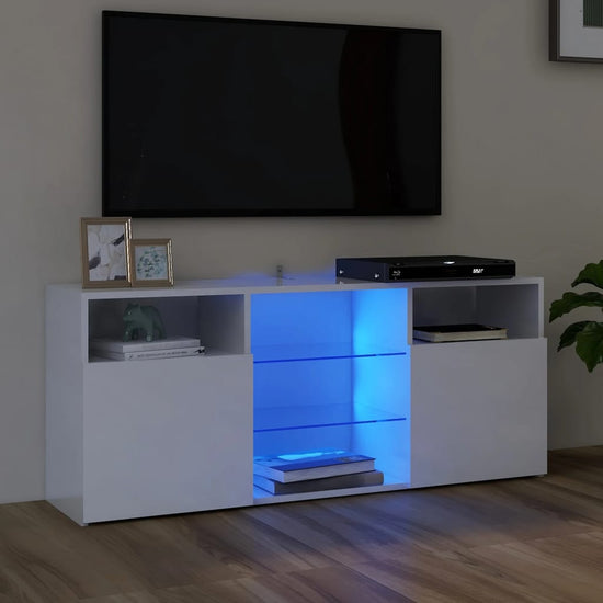 Tv-meubel met LED-verlichting 120x30x50 cm hoogglans wit MeubelReus