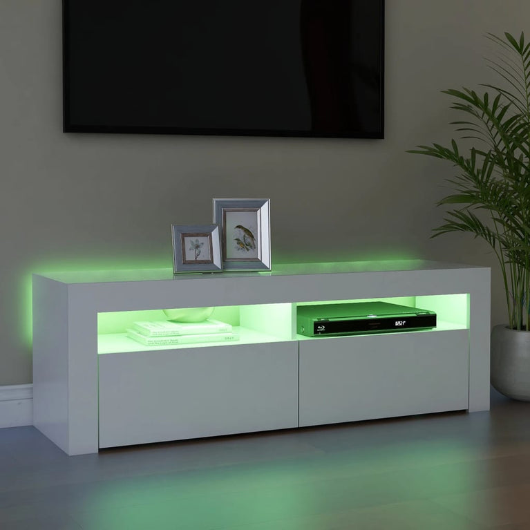 Tv-meubel met LED-verlichting 120x35x40 cm wit MeubelReus