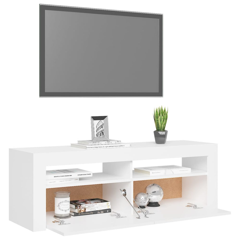 Tv-meubel met LED-verlichting 120x35x40 cm wit MeubelReus