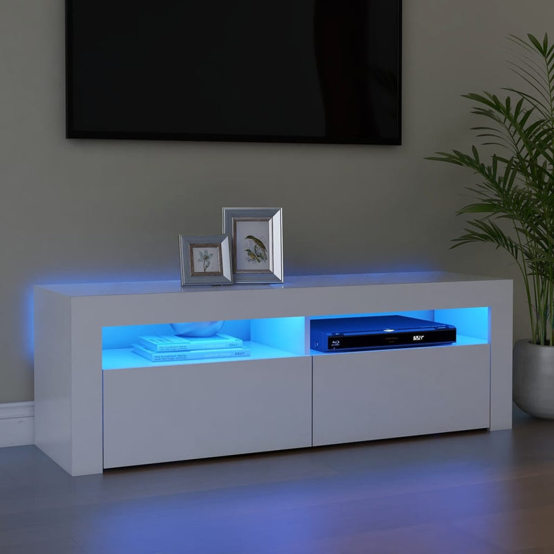 Tv-meubel met LED-verlichting 120x35x40 cm wit MeubelReus