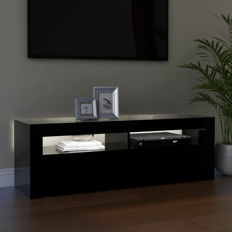 Tv-meubel met LED-verlichting 120x35x40 cm zwart MeubelReus