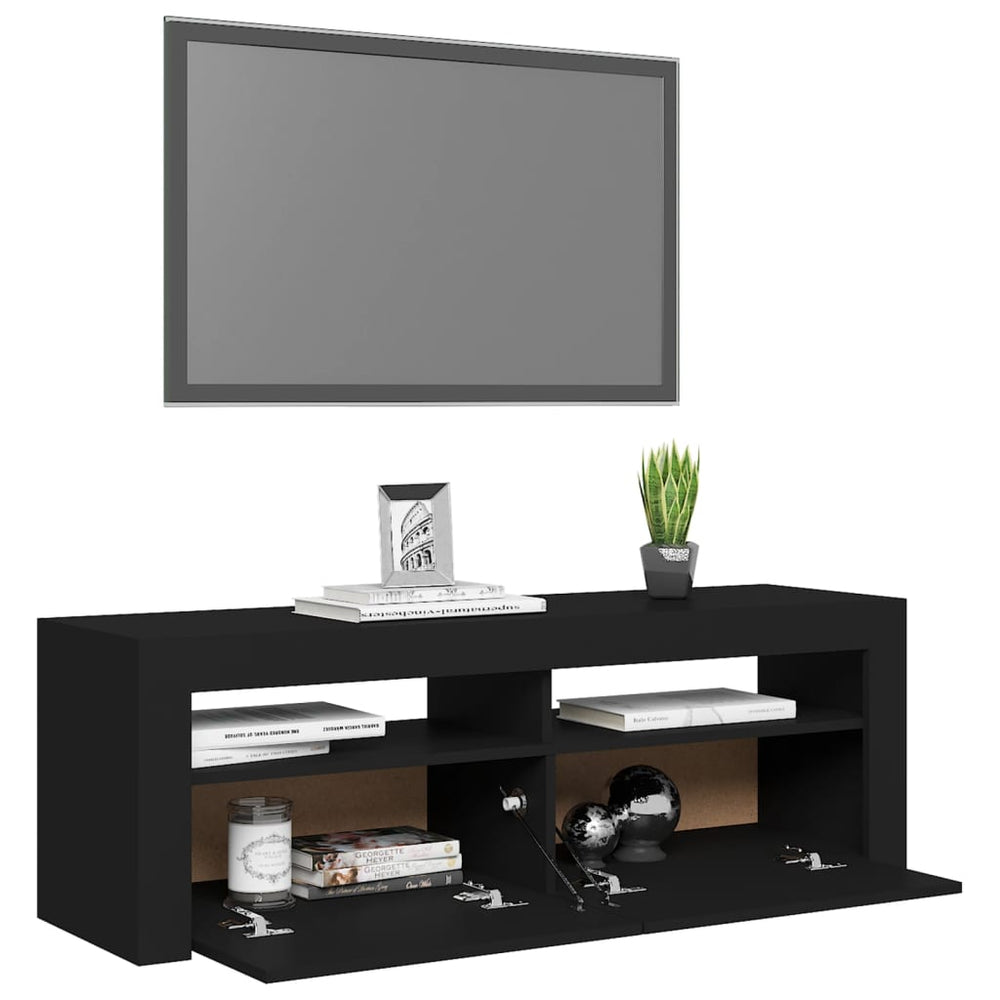 Tv-meubel met LED-verlichting 120x35x40 cm zwart MeubelReus