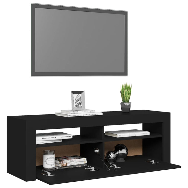 Tv-meubel met LED-verlichting 120x35x40 cm zwart MeubelReus