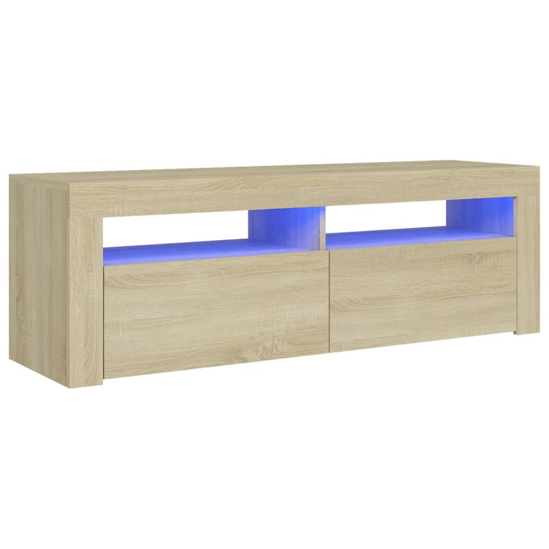 Tv-meubel met LED-verlichting 120x35x40 cm sonoma eikenkleurig MeubelReus