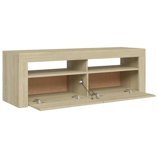 Tv-meubel met LED-verlichting 120x35x40 cm sonoma eikenkleurig MeubelReus
