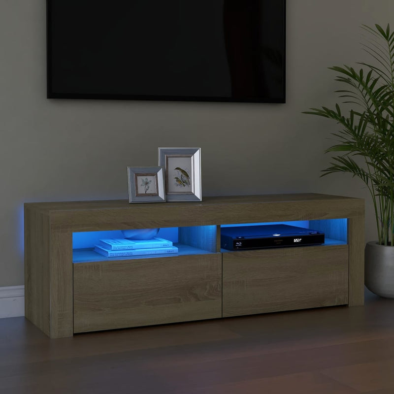 Tv-meubel met LED-verlichting 120x35x40 cm sonoma eikenkleurig MeubelReus