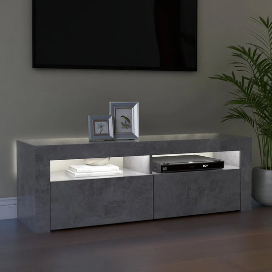 Tv-meubel met LED-verlichting 120x35x40 cm betongrijs MeubelReus