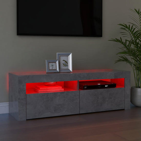 Tv-meubel met LED-verlichting 120x35x40 cm betongrijs MeubelReus