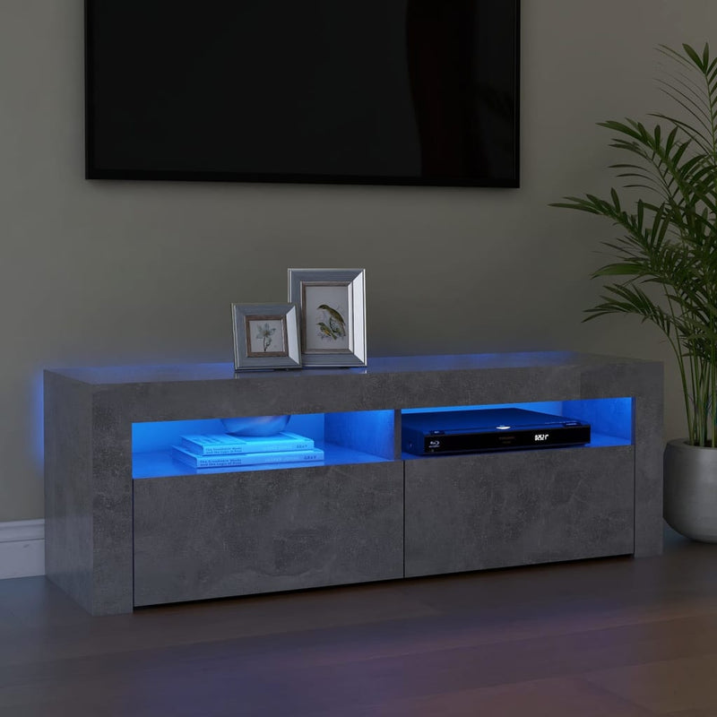 Tv-meubel met LED-verlichting 120x35x40 cm betongrijs MeubelReus