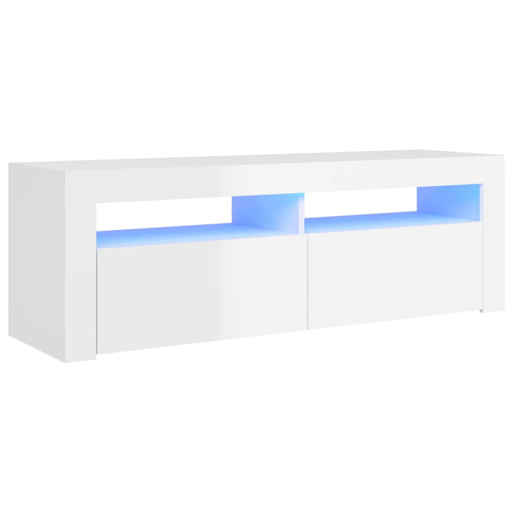 Tv-meubel met LED-verlichting 120x35x40 cm hoogglans wit MeubelReus