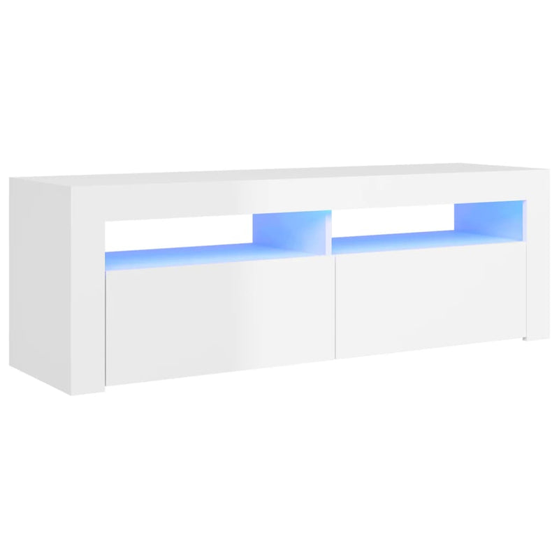 Tv-meubel met LED-verlichting 120x35x40 cm hoogglans wit MeubelReus