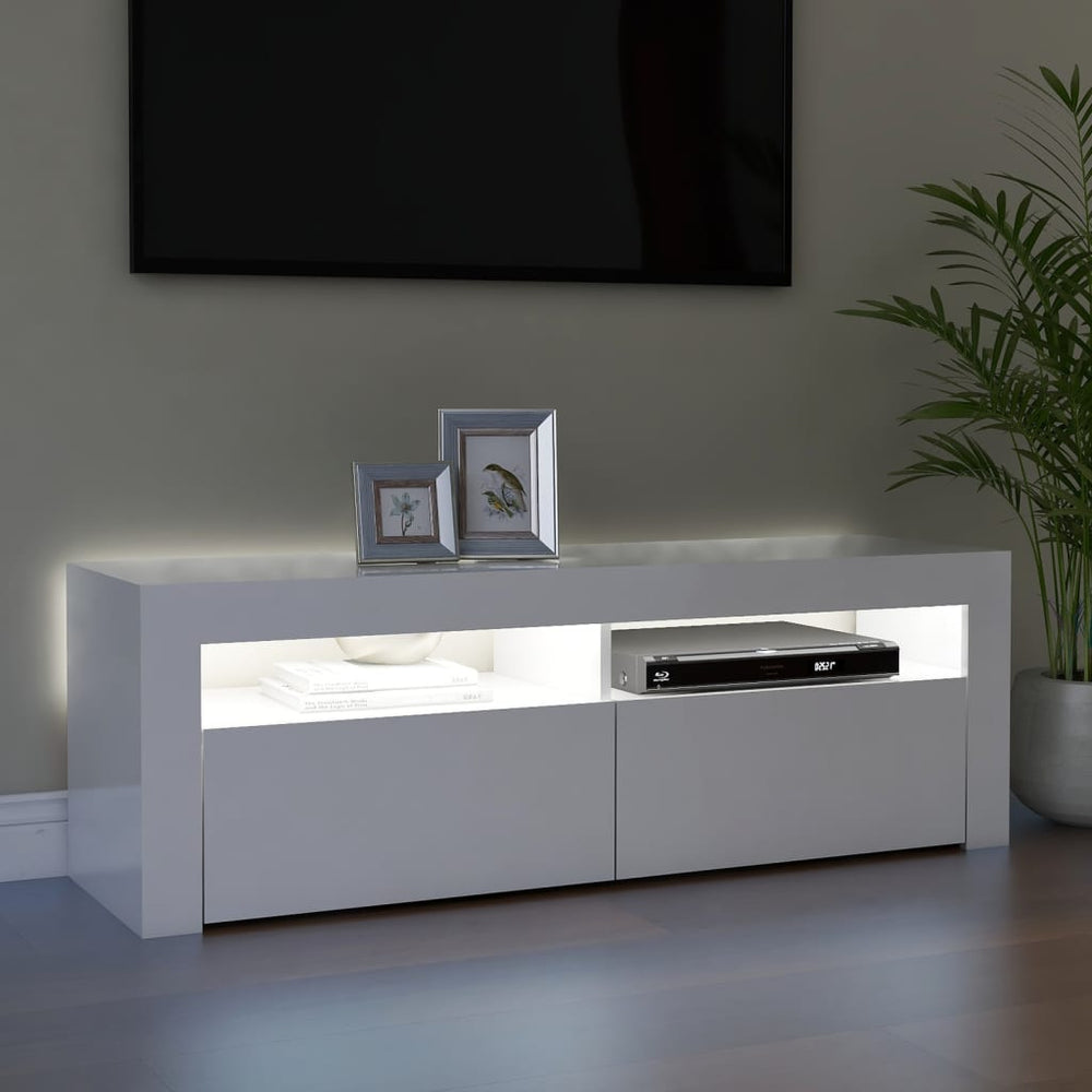 Tv-meubel met LED-verlichting 120x35x40 cm hoogglans wit MeubelReus