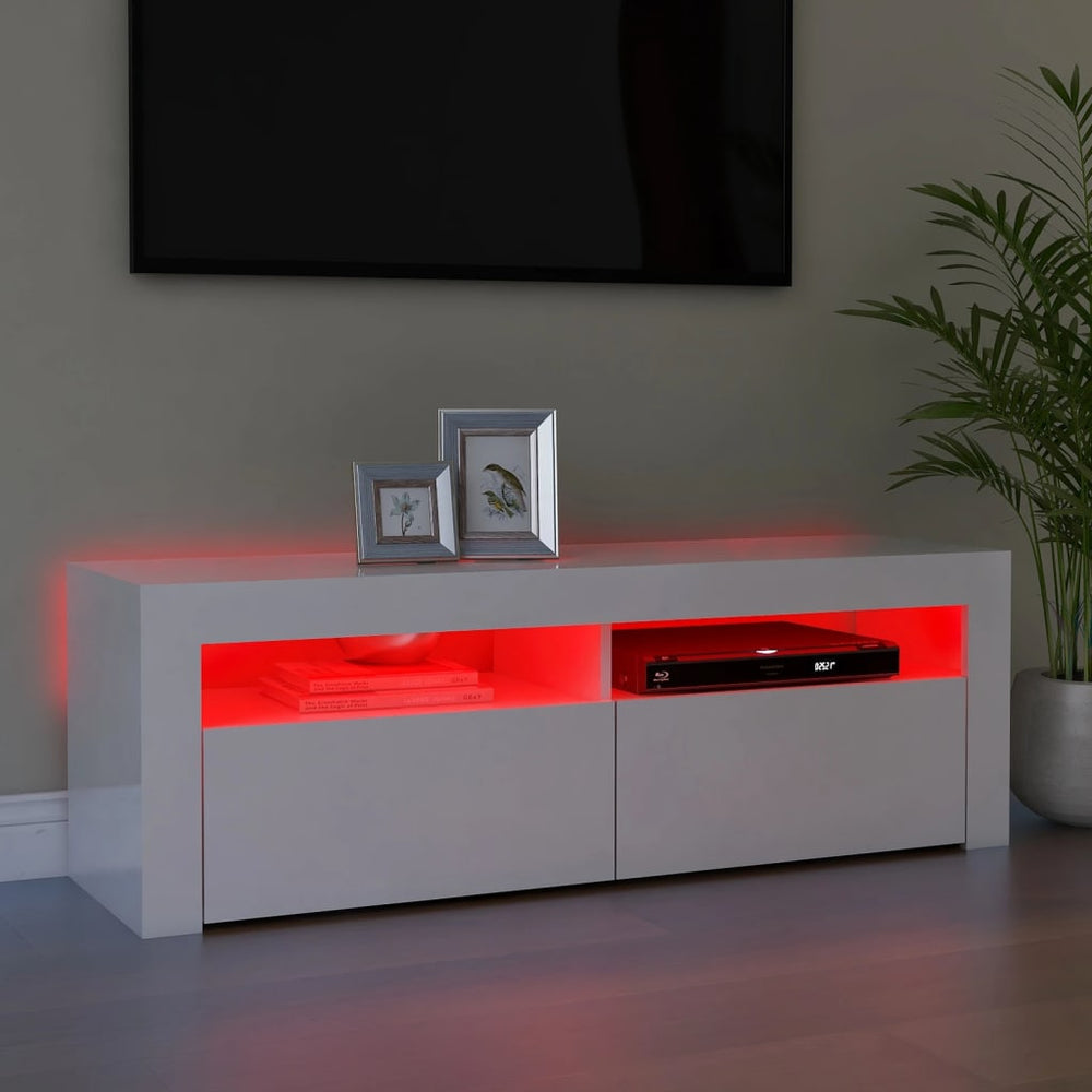 Tv-meubel met LED-verlichting 120x35x40 cm hoogglans wit MeubelReus
