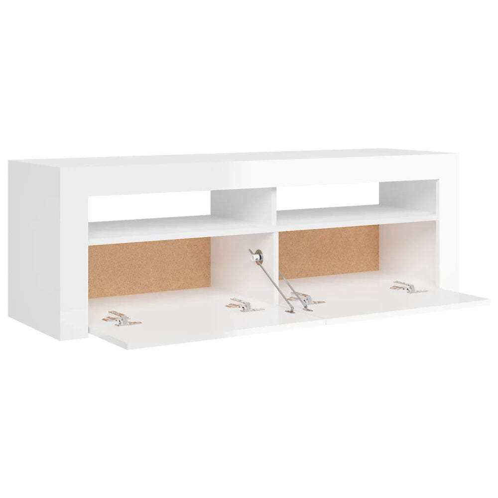 Tv-meubel met LED-verlichting 120x35x40 cm hoogglans wit MeubelReus