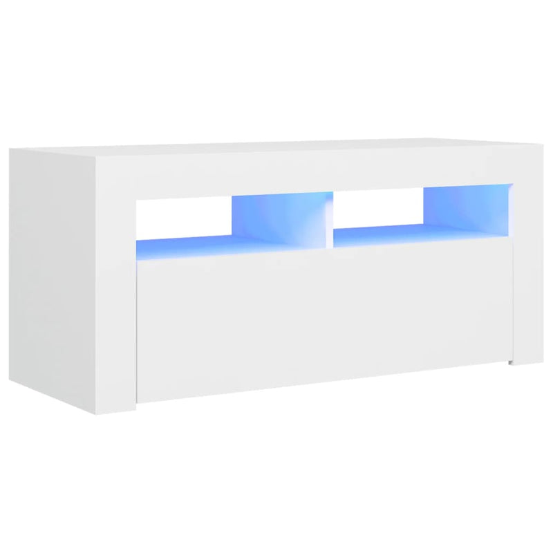Tv-meubel met LED-verlichting 90x35x40 cm wit MeubelReus