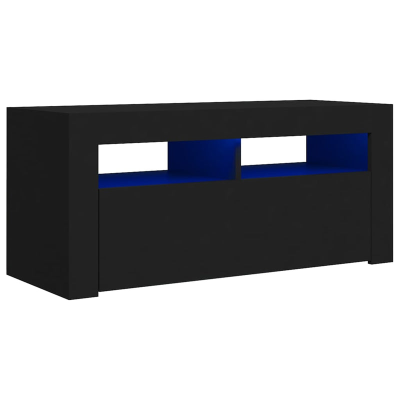 Tv-meubel met LED-verlichting 90x35x40 cm zwart MeubelReus