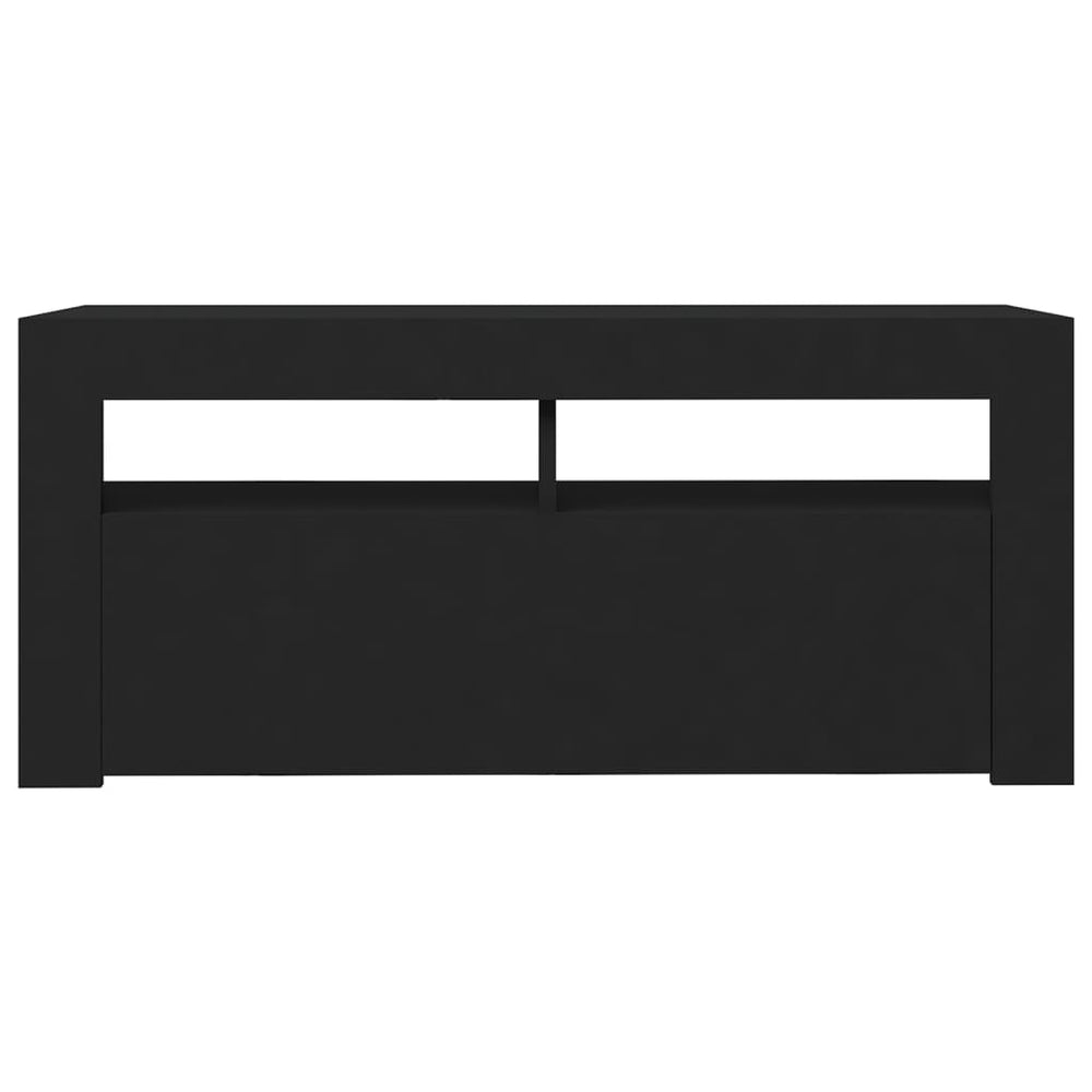 Tv-meubel met LED-verlichting 90x35x40 cm zwart MeubelReus