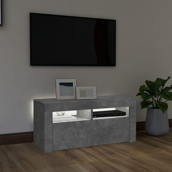 Tv-meubel met LED-verlichting 90x35x40 cm betongrijs MeubelReus