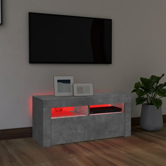 Tv-meubel met LED-verlichting 90x35x40 cm betongrijs MeubelReus