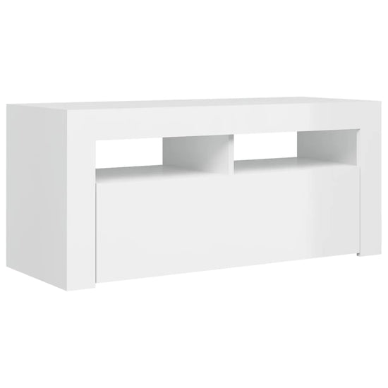 Tv-meubel met LED-verlichting 90x35x40 cm hoogglans wit MeubelReus